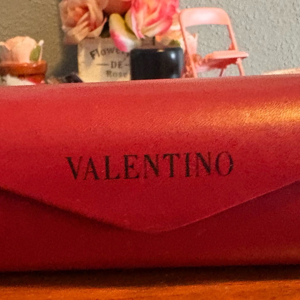 Valentino red sunglasses case. CASE ONLY